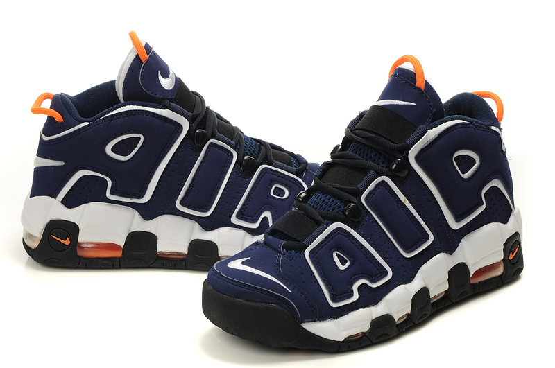 nike air more uptempo men shoes-navy/white/orange